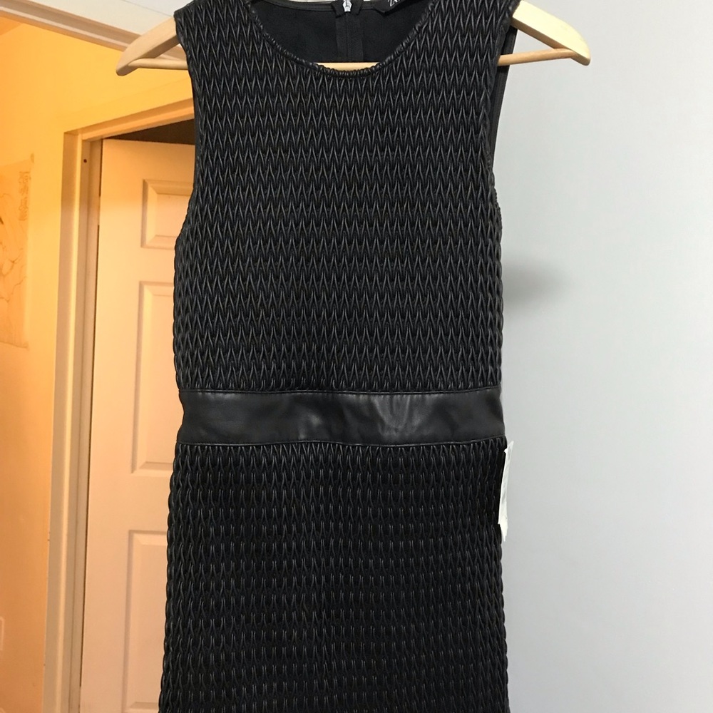 Zara textured faux leather dress